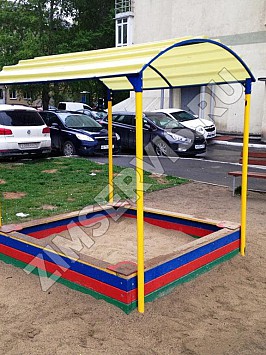 Детская игровая площадка - Песочница с навесом теневым